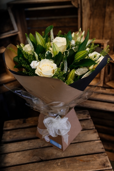 Classic Whites Handtied Bouquet